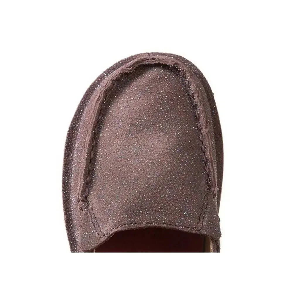 NEW Twisted X 13 Girls Brown Loafer Slip On Chocolate Shimmer Glitter Youth